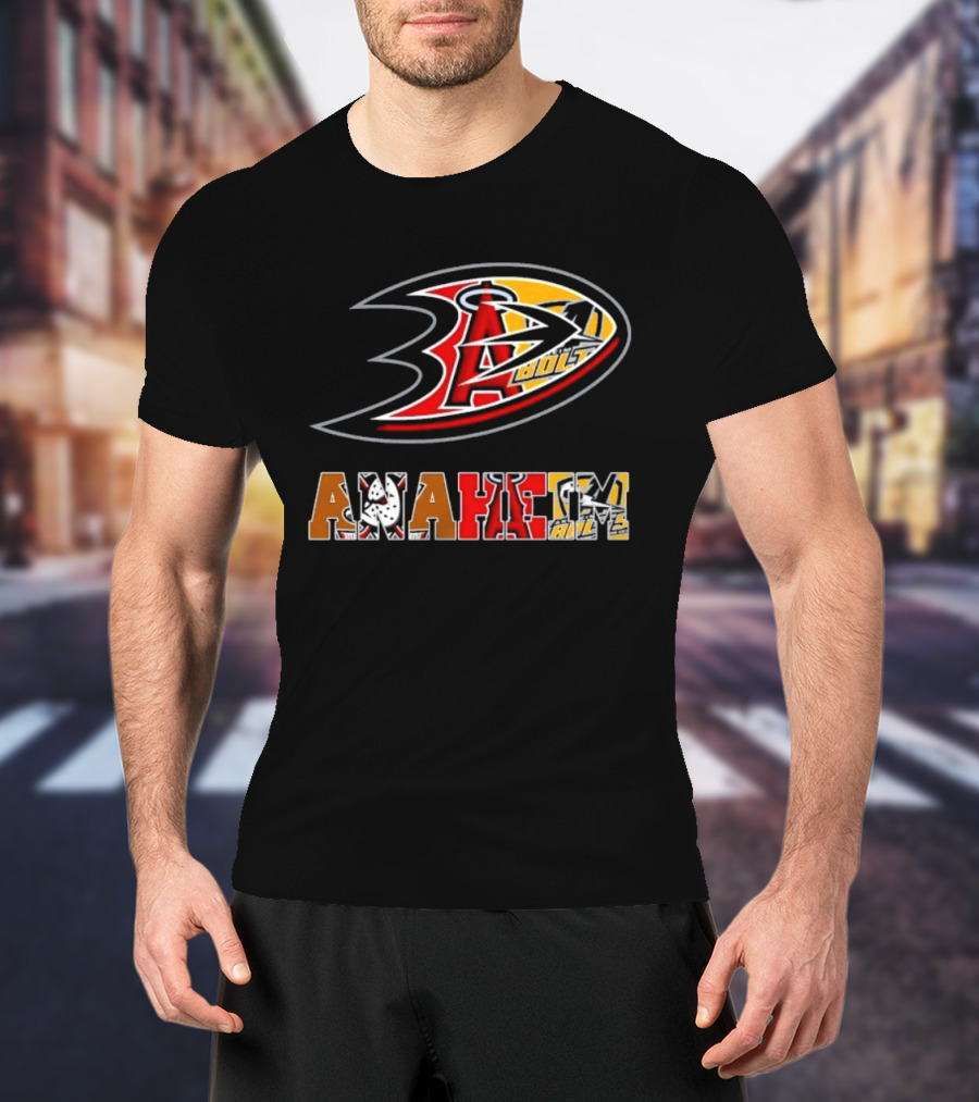 Anaheim Ducks Angels Lakers Sports Team Mashup T-Shirt