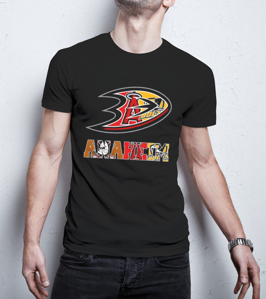 Anaheim Ducks Angels Lakers Sports Team Mashup T-Shirt