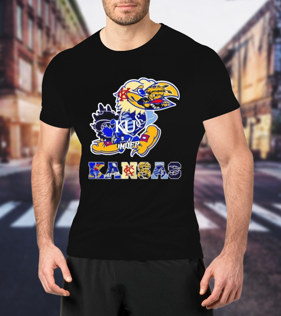 Kansas Jayhawks Wildcats Shockers Ichabods Team Mashup T-Shirt