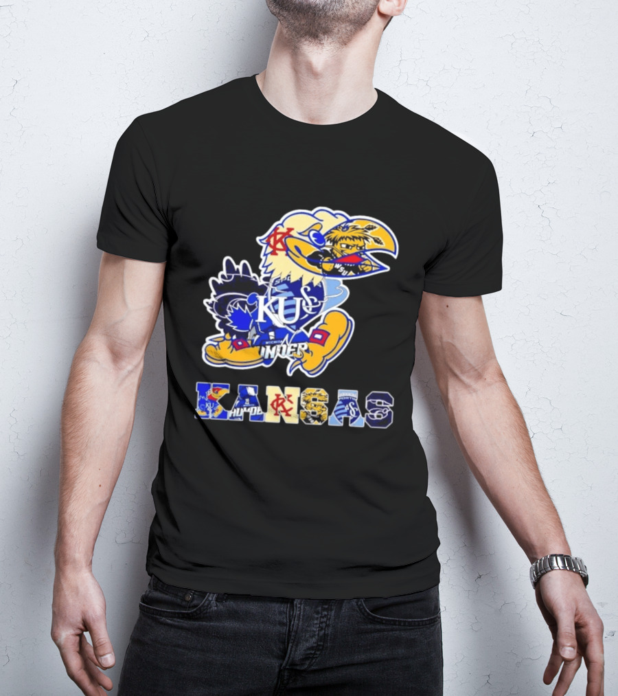 Kansas Jayhawks Wildcats Shockers Ichabods Team Mashup T-Shirt