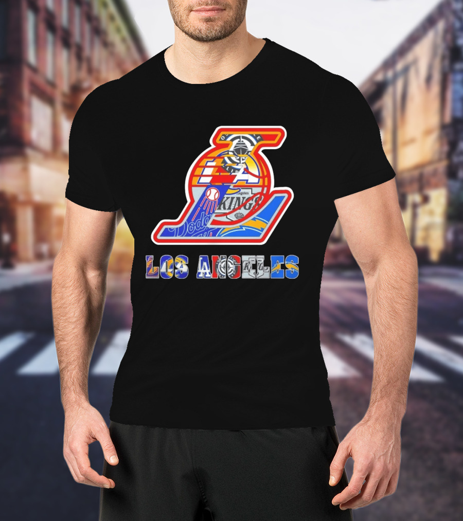 Los Angeles Dodgers Lakers Kings Chargers Sports Team Mashup T-Shirt