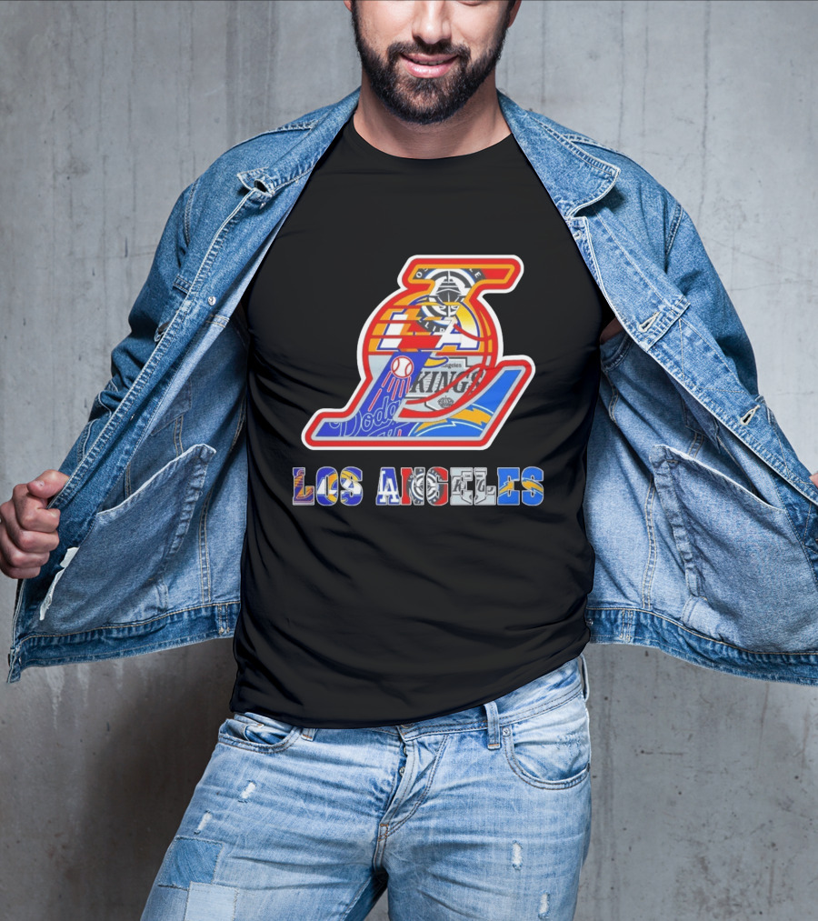 Los Angeles Dodgers Lakers Kings Chargers Sports Team Mashup T-Shirt