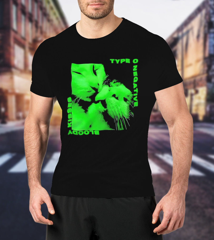 Type O Negative Cat Kissing Kisses Bloody T-Shirt