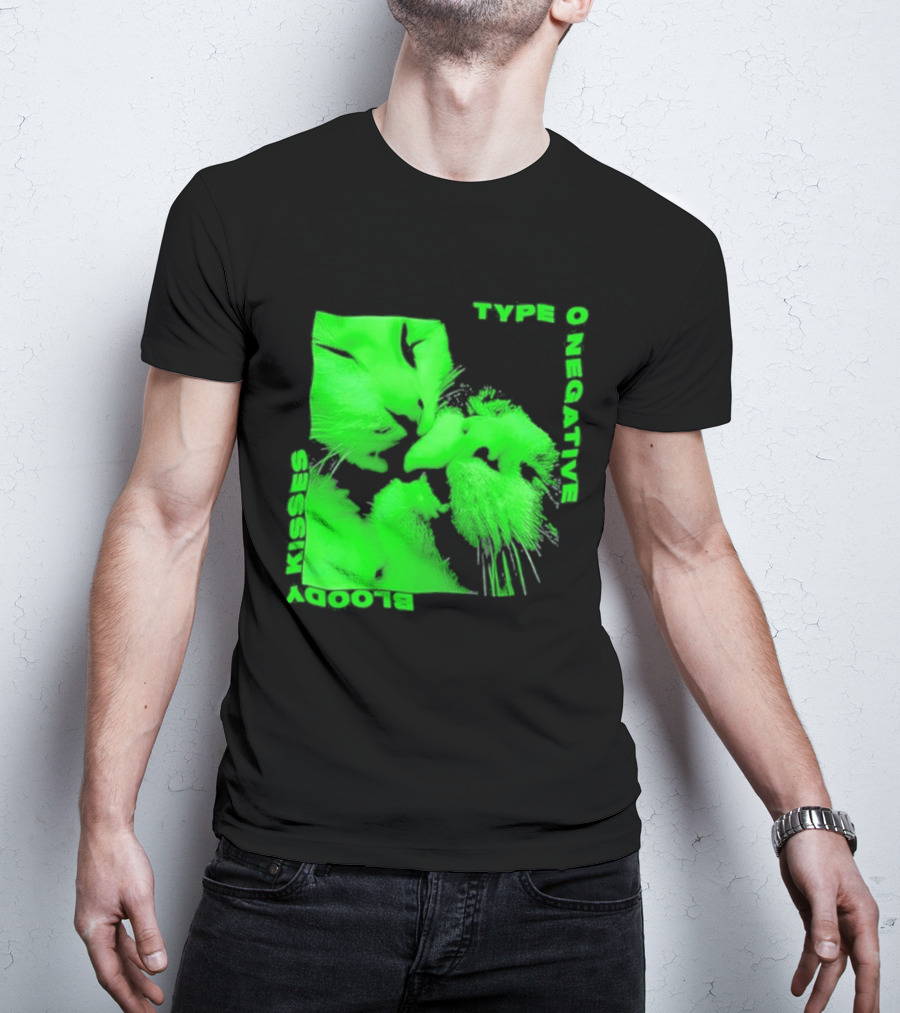 Type O Negative Cat Kissing Kisses Bloody T-Shirt