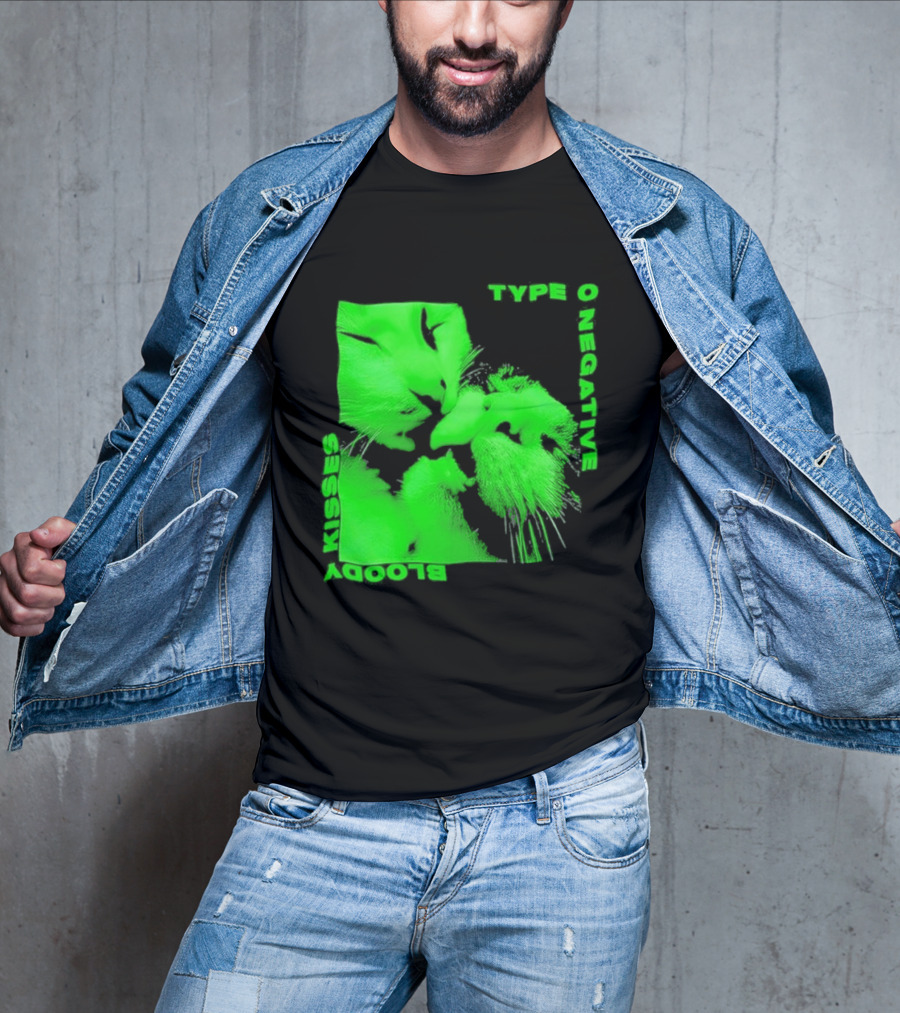 Type O Negative Cat Kissing Kisses Bloody T-Shirt