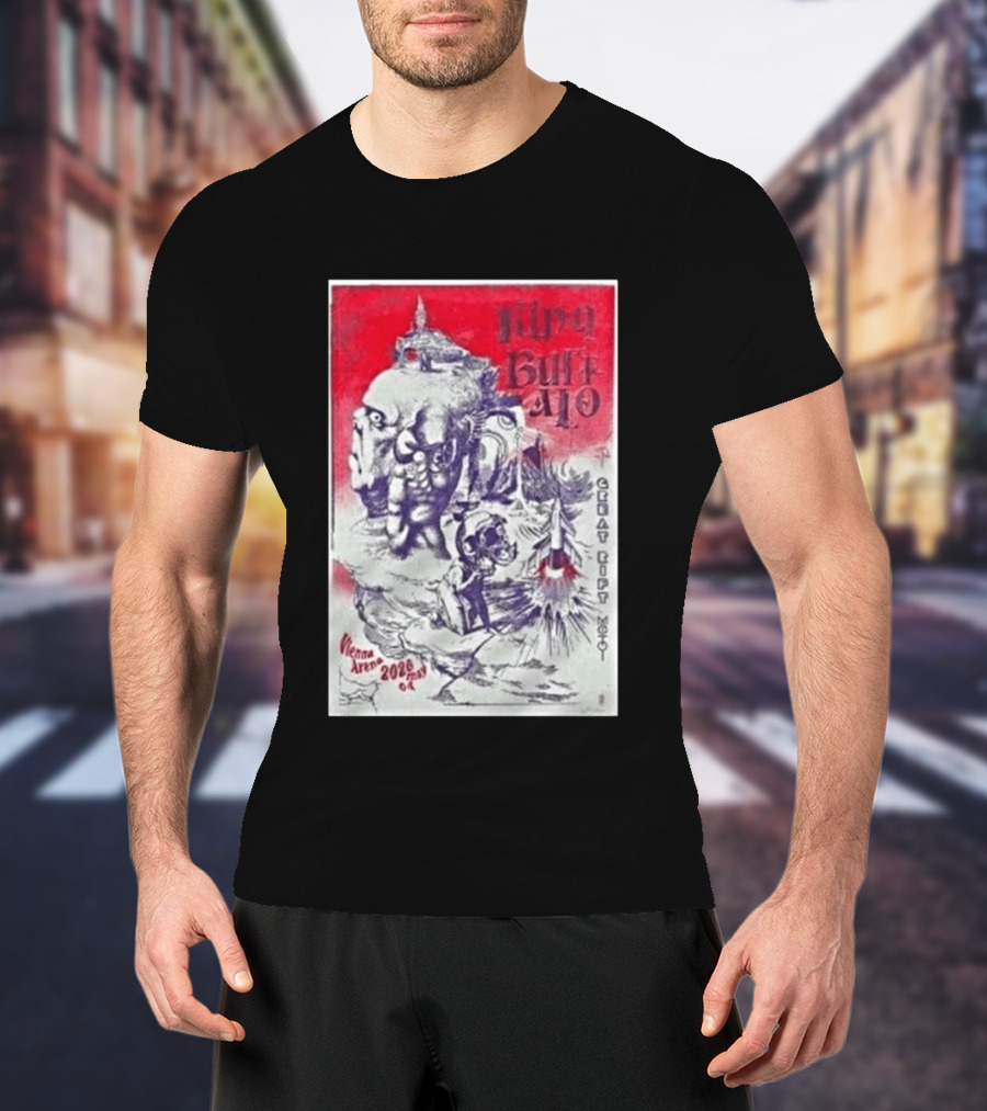 King Buffalo Vienna Arena May 4 2026 Concert Art Featuring Surreal Imagery And Space T-Shirt