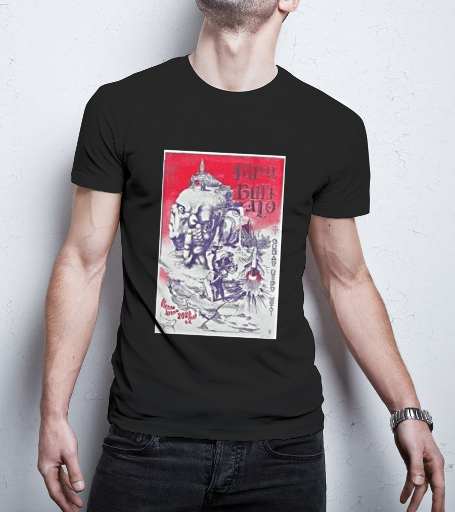 King Buffalo Vienna Arena May 4 2026 Concert Art Featuring Surreal Imagery And Space T-Shirt