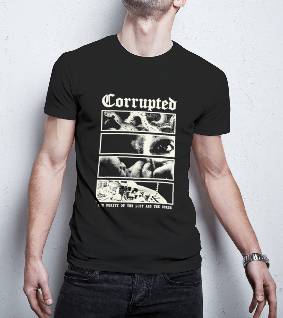 Corrupted The Purity Of The Lost And The Curse Eerie Monochrome Eye Panels T-Shirt