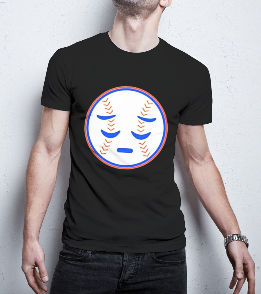 Disappointed Baseball Face New York Mets Emojis T-Shirt