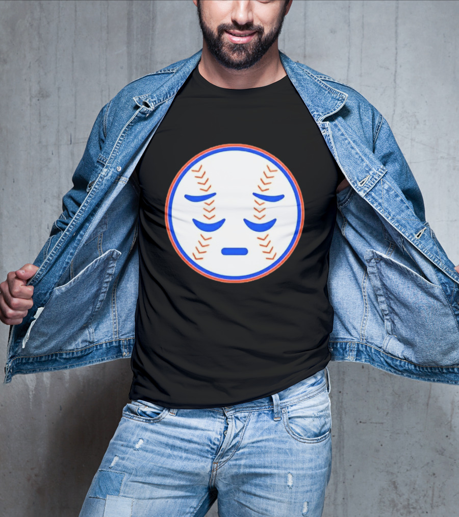 Disappointed Baseball Face New York Mets Emojis T-Shirt