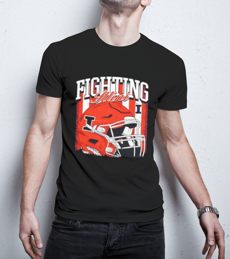 Fighting Illini NCAA Football Illinois Helmet T-Shirt
