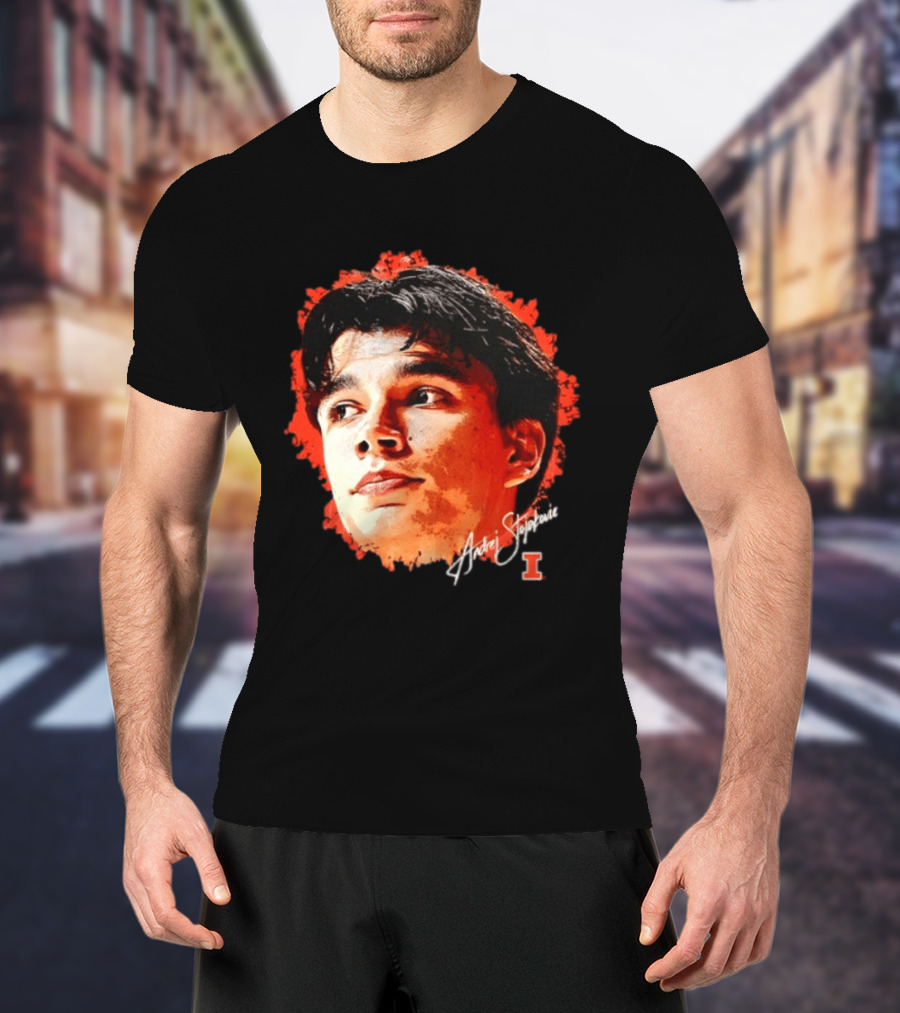 Illinois Fighting Illini Andrej Stojakovic NCAA Men's Basketball Game Face T-Shirt