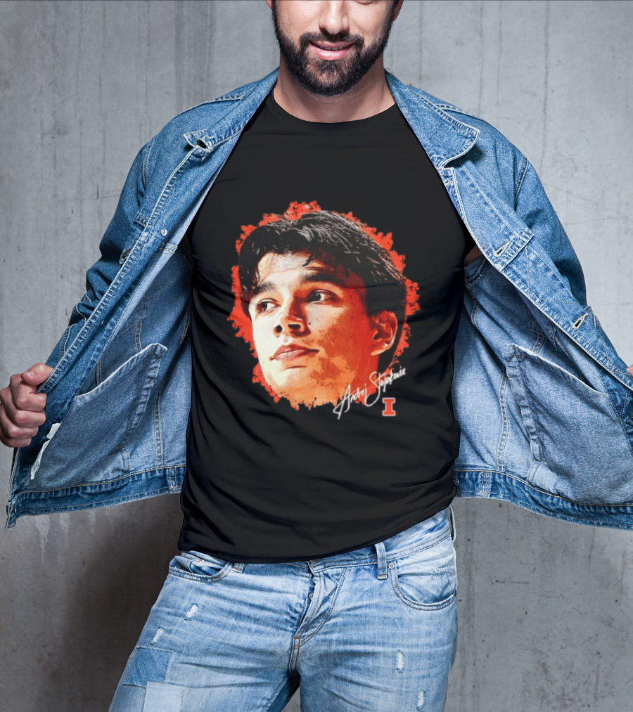 Illinois Fighting Illini Andrej Stojakovic NCAA Men's Basketball Game Face T-Shirt