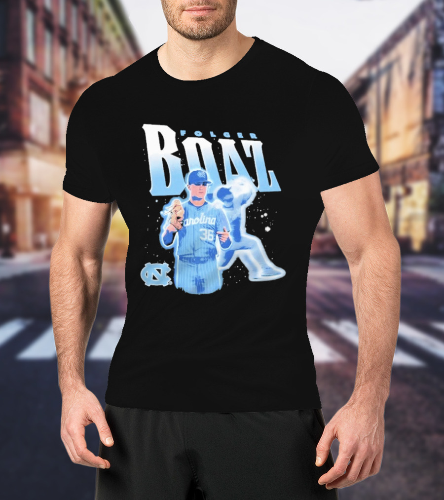 Folger Boaz Carolina Tar Heels Baseball 36 North Carolina Illustrated T-Shirt