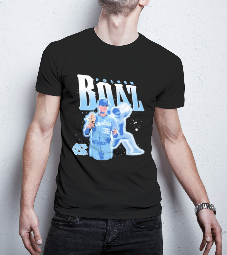 Folger Boaz Carolina Tar Heels Baseball 36 North Carolina Illustrated T-Shirt