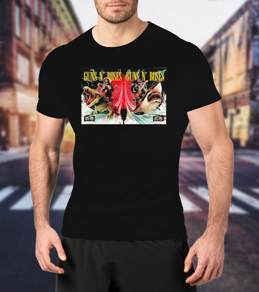 Guns N' Roses April 30 May 5 2026 Hollywood FL Crocodile Shark Skeleton Rock Tour T-Shirt