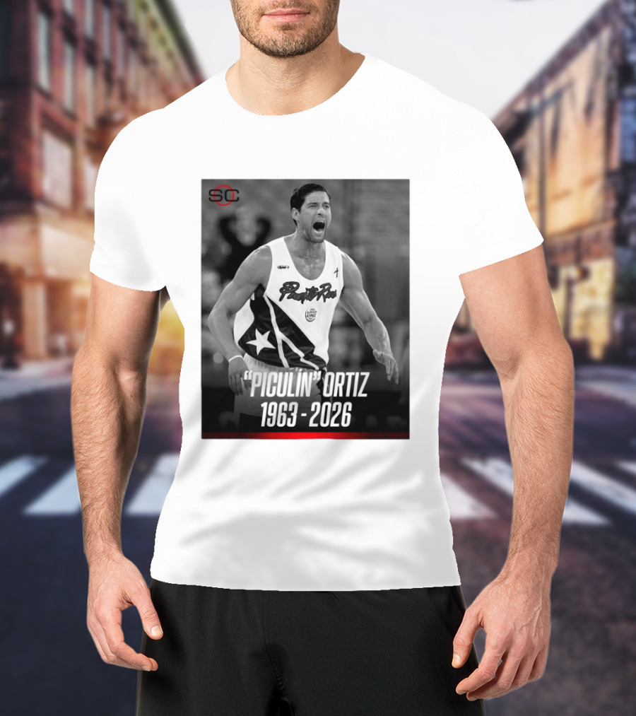 Piculín Ortiz Puerto Rico Basketball Legend 1963 2026 T-Shirt