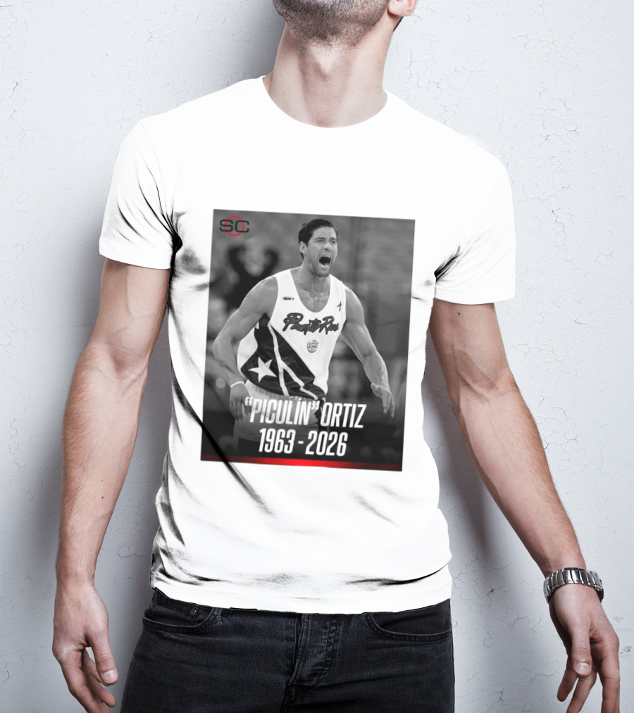 Piculín Ortiz Puerto Rico Basketball Legend 1963 2026 T-Shirt