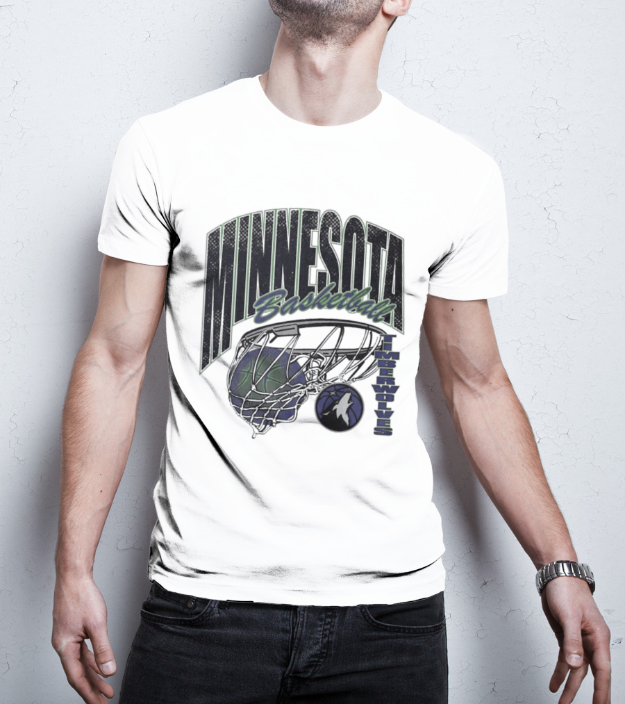 Minnesota Basketball Timberwolves Net And Ball T-Shirt