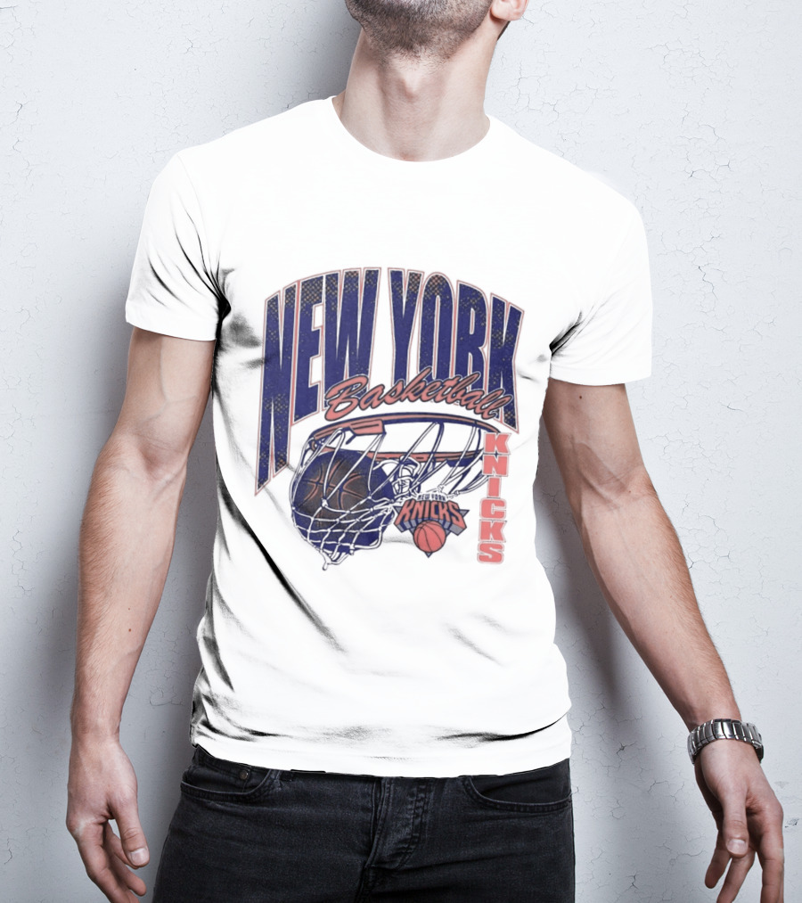 New York Basketball Knicks Net And Ball Swish T-Shirt