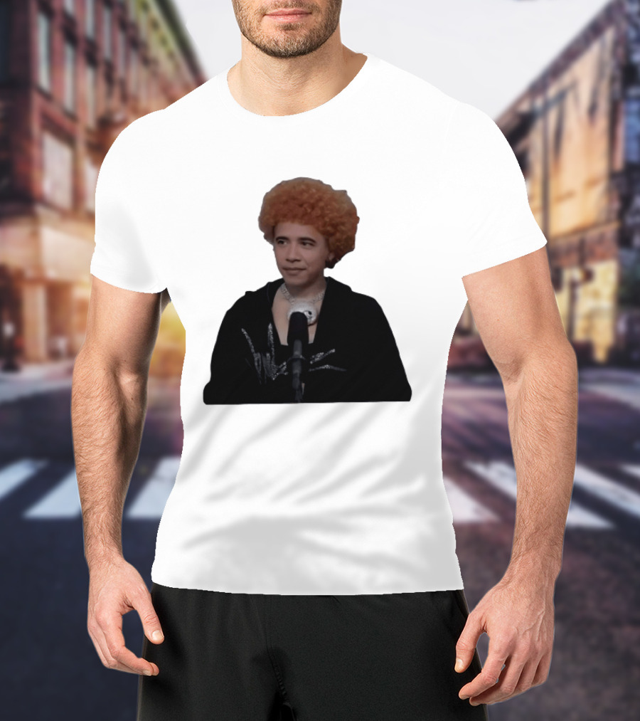 Obama Spice Meme Satirical Icon With Afro Wig T-Shirt