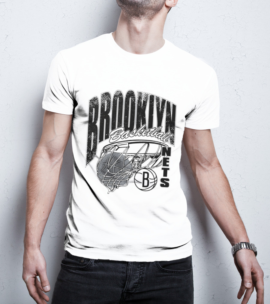 Brooklyn Basketball Nets Swish Ball Script T-Shirt