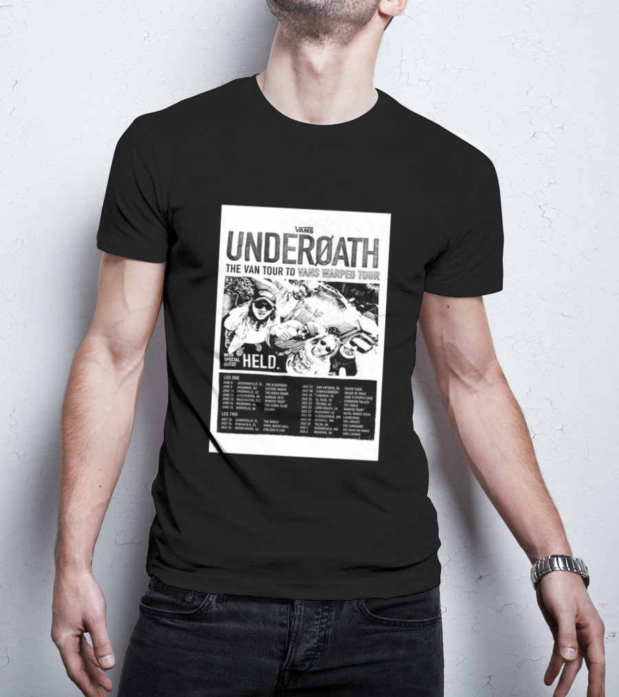 Vans Underoath The Van Tour To Vans Warped Tour 2026 With Special Guest Held T-Shirt