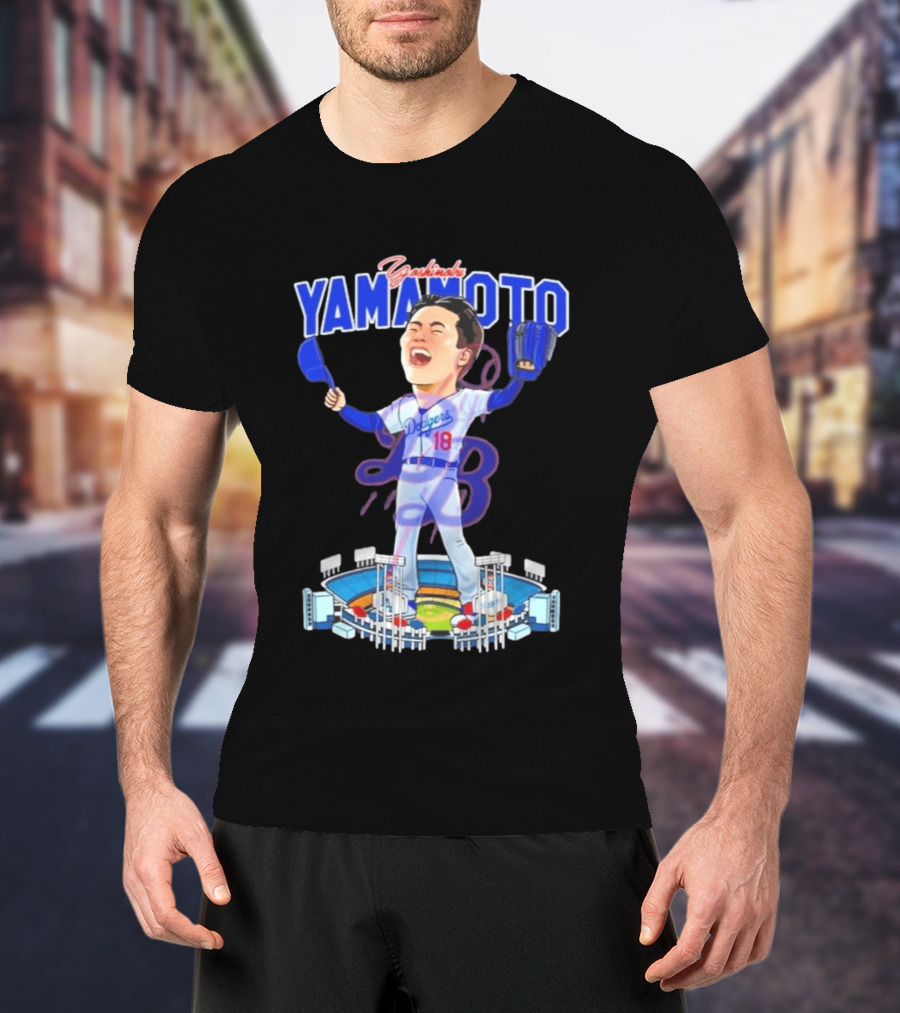 Celebrating Yamamoto Dodgers Baseball Victory T-Shirt