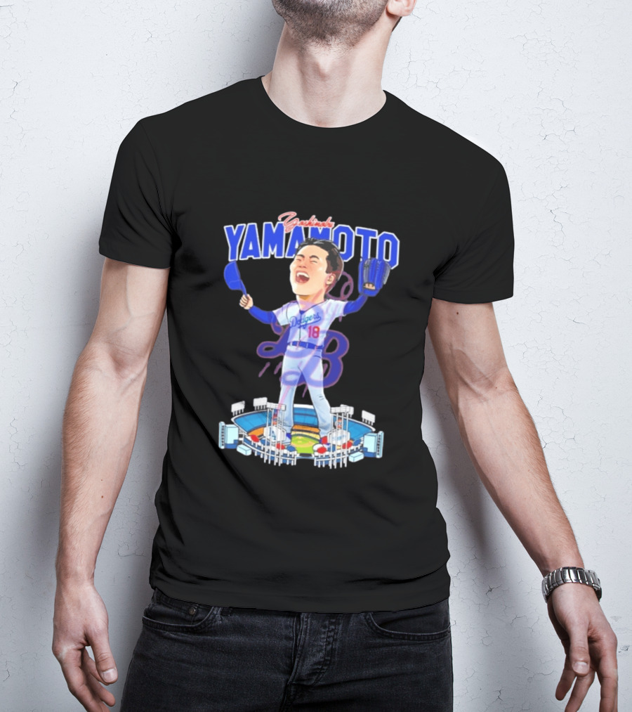 Celebrating Yamamoto Dodgers Baseball Victory T-Shirt