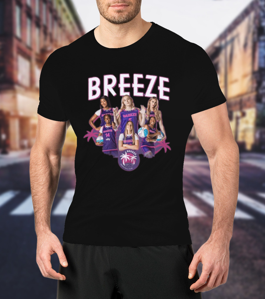Breeze Basketball Club Team Players Palm Trees T-Shirt