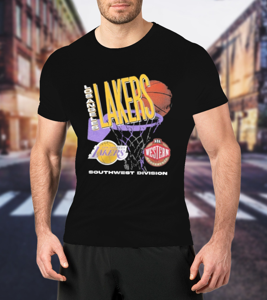 Los Angeles Lakers Southwest Division 90s Basketball Western Conference T-Shirt