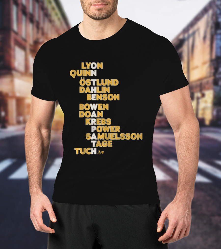 Buffalo Hockey On The Warpath Lyon Quinn Östlund Dahlin Benson Buffalo 2026 T-Shirt