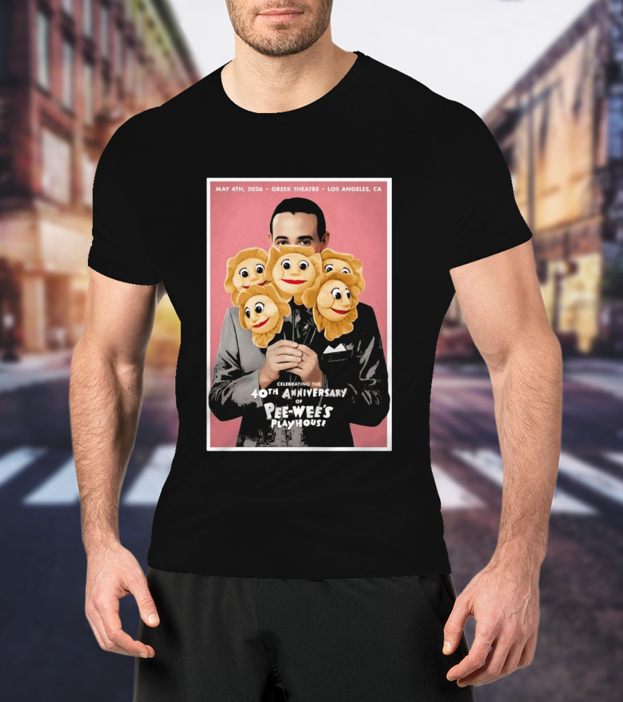 Celebrating The 40th Anniversary Of Pee Wee's Playhouse May 4th 2026 Greek Theatre Los Angeles CA T-Shirt