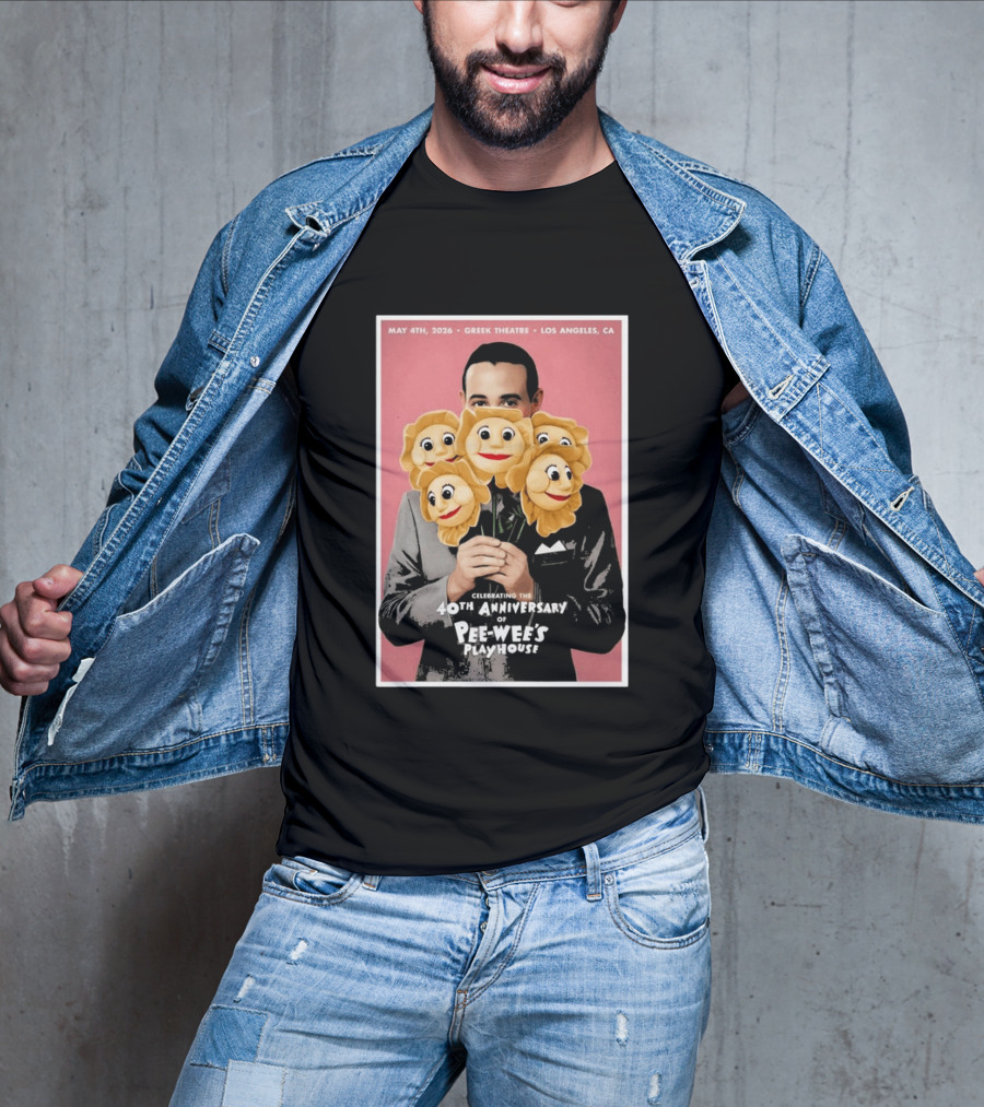 Celebrating The 40th Anniversary Of Pee Wee's Playhouse May 4th 2026 Greek Theatre Los Angeles CA T-Shirt