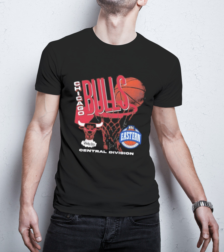 Chicago Bulls Eastern Conference Central Division Hardwood Classics 90s Basketball T-Shirt