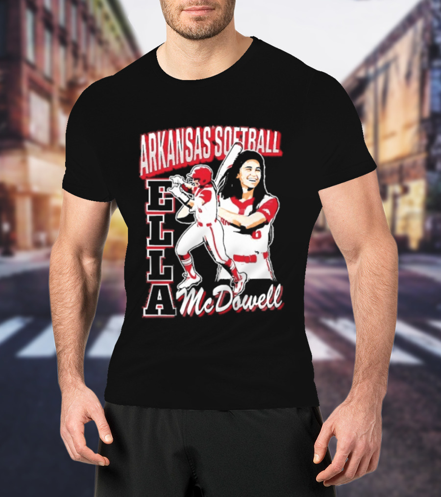 Ella McDowell Arkansas Softball Player Team Spirit T-Shirt