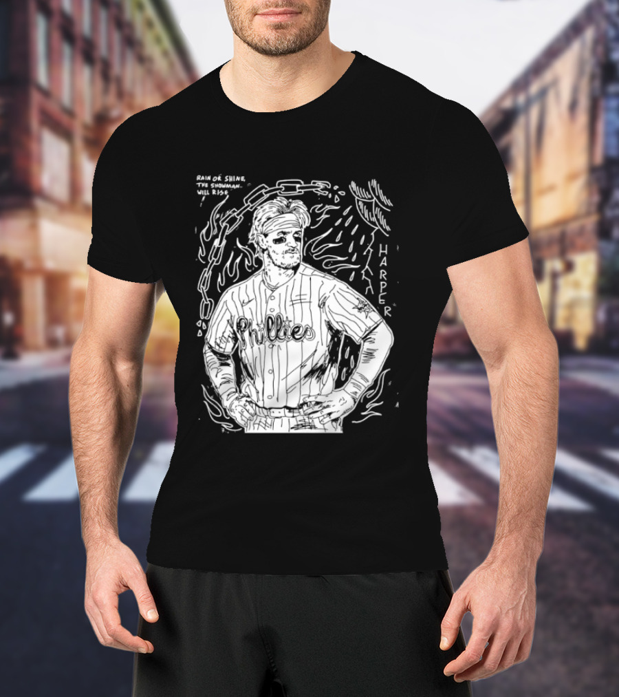 Paul Carpenter Bryce Harper Phillies Rain Or Shine The Snowman Will Rise T-Shirt