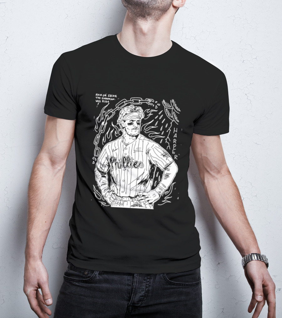 Paul Carpenter Bryce Harper Phillies Rain Or Shine The Snowman Will Rise T-Shirt