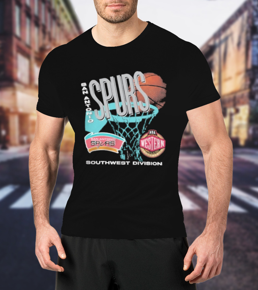 San Antonio Spurs 90s Hardwood Classics Southwest Division Western T-Shirt