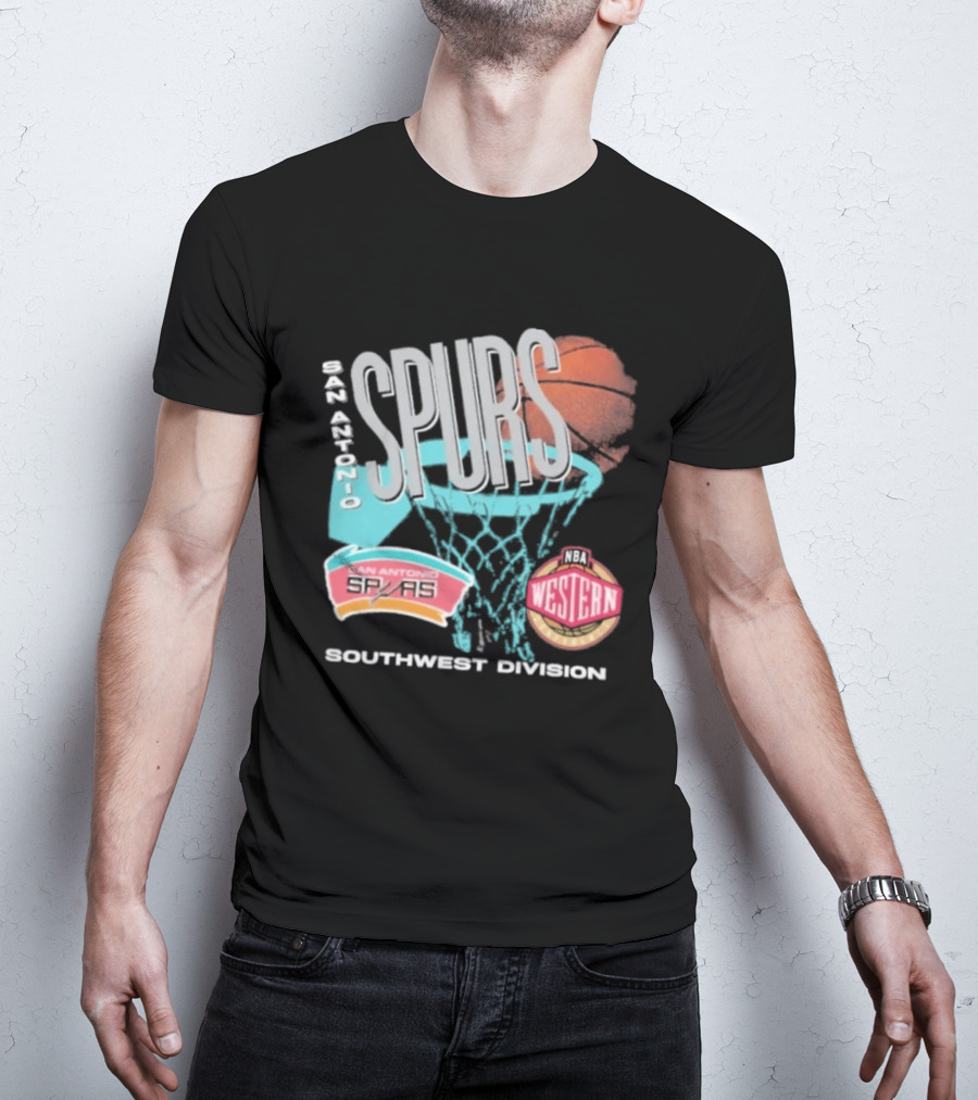 San Antonio Spurs 90s Hardwood Classics Southwest Division Western T-Shirt