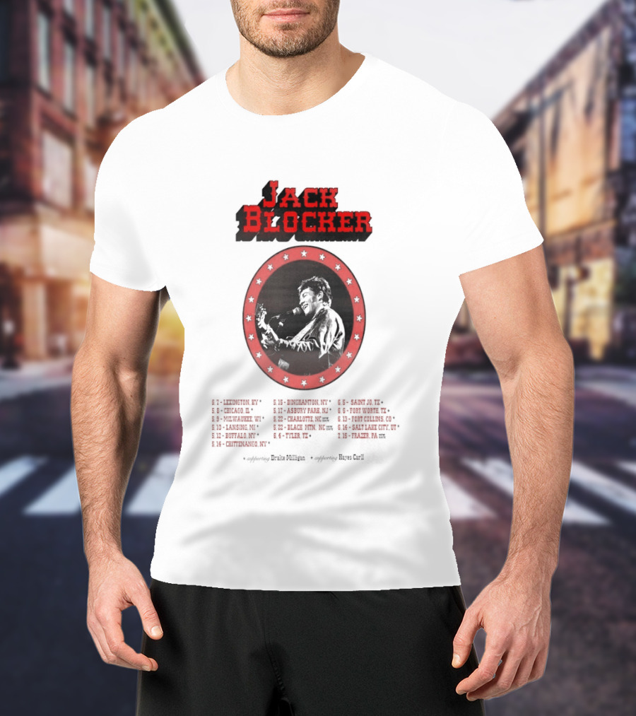 Jack Blocker 2026 Tour Live In Concert Event With Red Stars T-Shirt