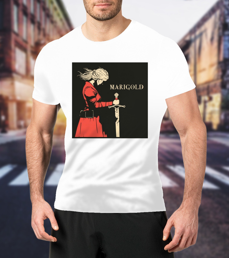 Marigold Witch Bolt Warrior Woman With Sword T-Shirt