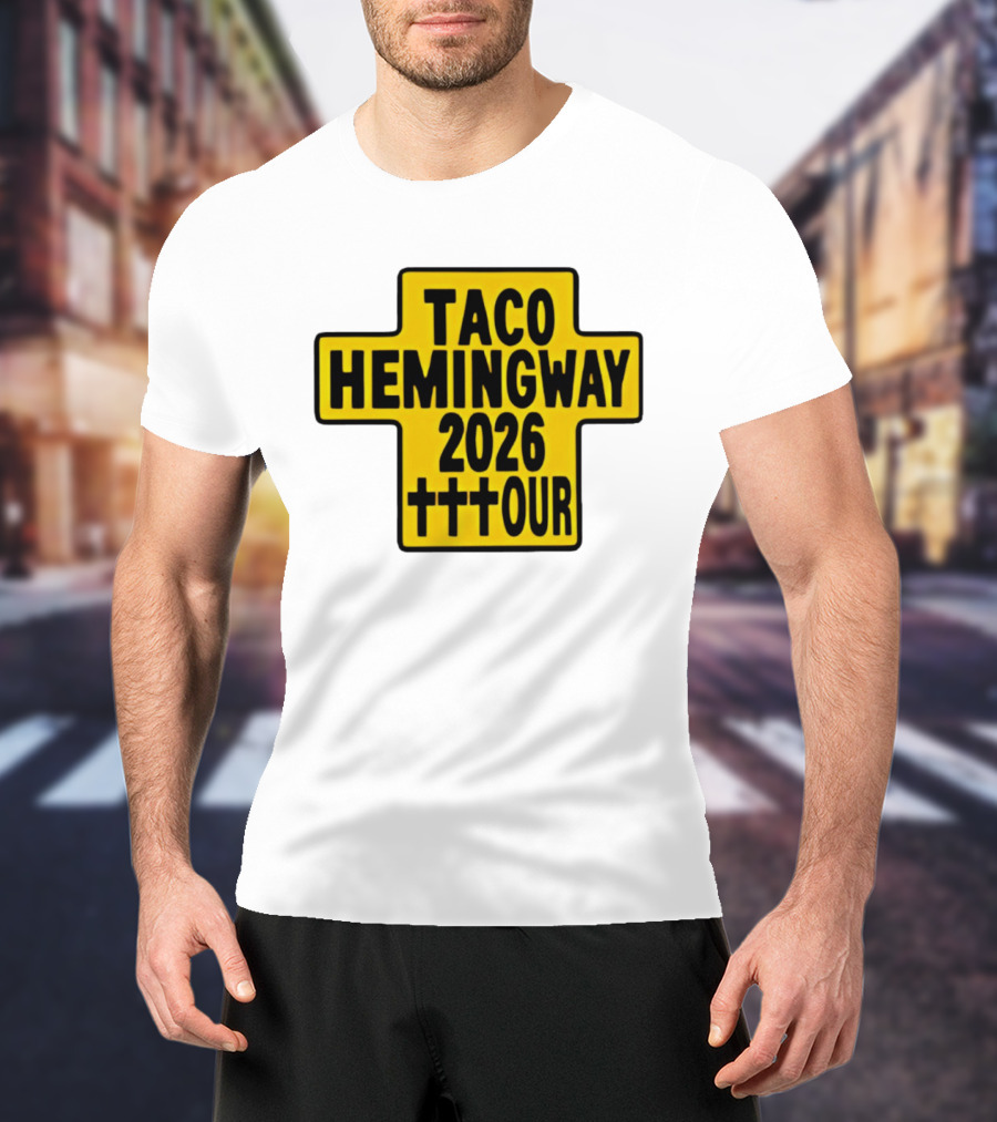 Taco Hemingway 2026 Tour Cross Symbol With Triple Crosses T-Shirt