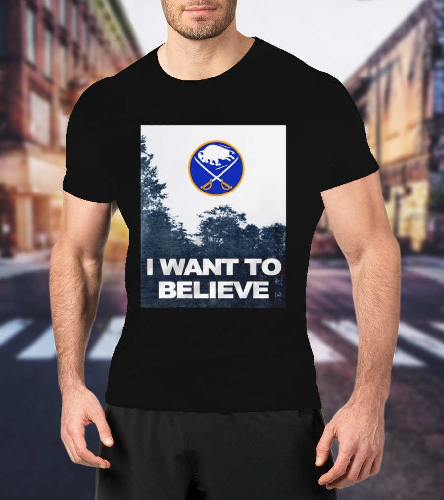 Buffalo Sabres I Want To Believe UFO Hockey T-Shirt