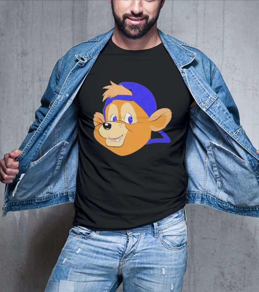 Chicago Cubs Clark Mascot Face Blue Cap T-Shirt
