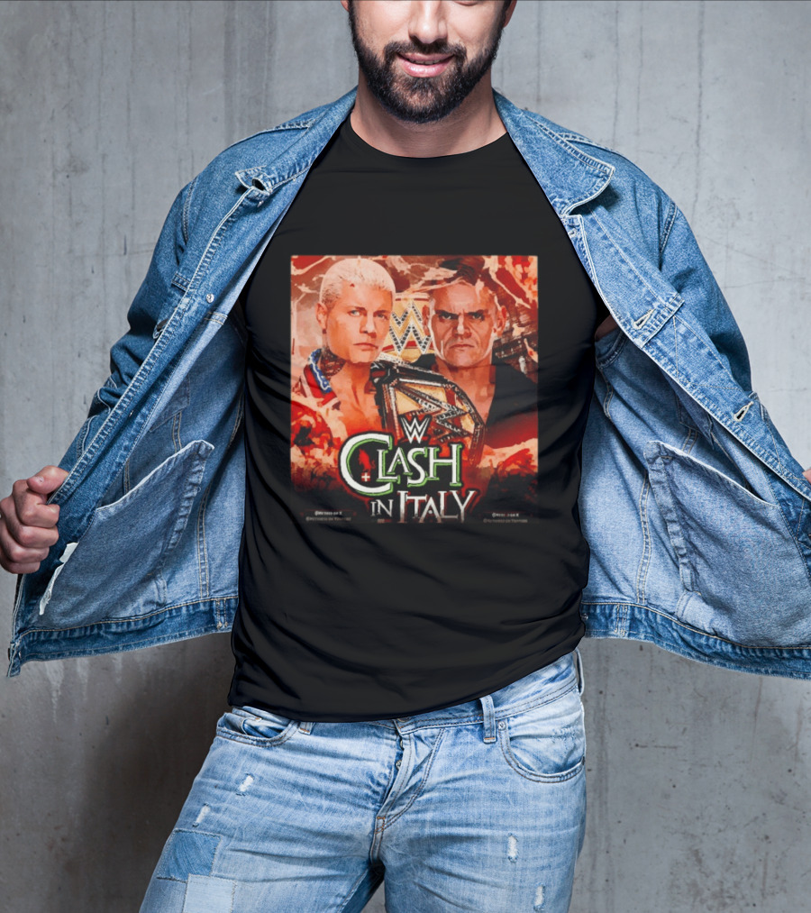 WWE Clash In Italy Cody Rhodes Vs Gunther May 31 Event T-Shirt