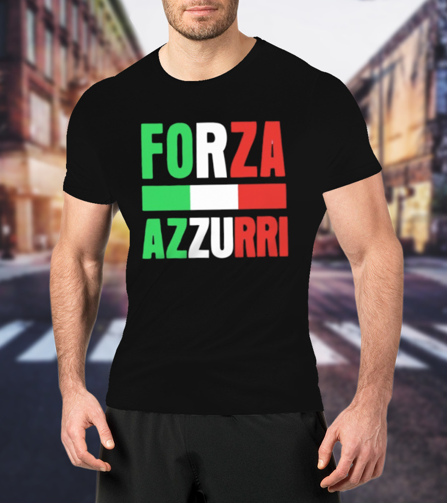 Forza Azzurri Italy Italian Flag Supporters T-Shirt