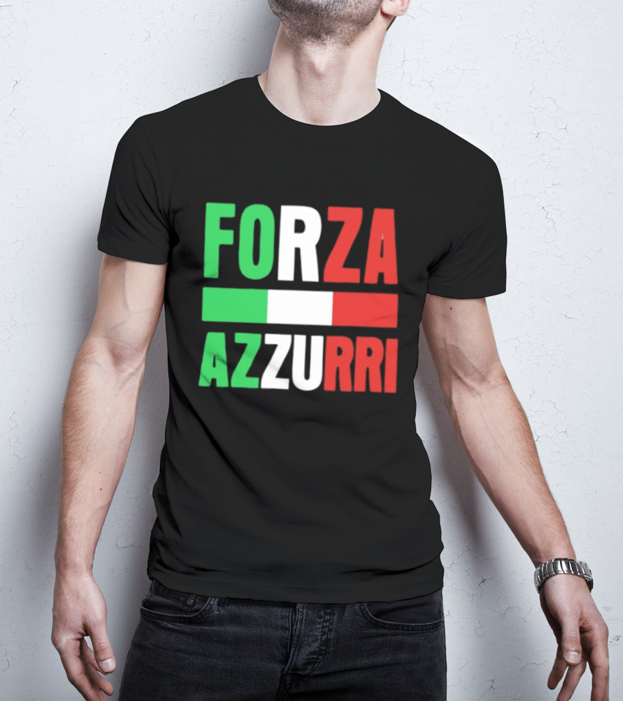 Forza Azzurri Italy Italian Flag Supporters T-Shirt