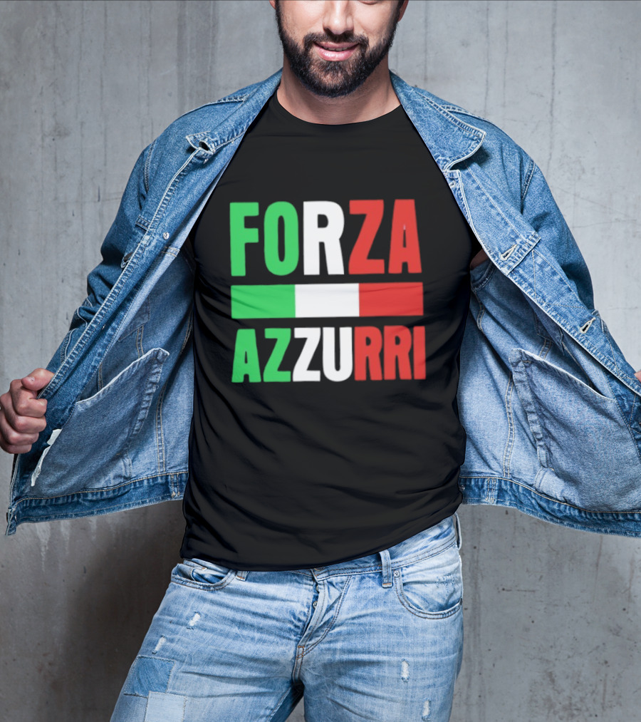 Forza Azzurri Italy Italian Flag Supporters T-Shirt