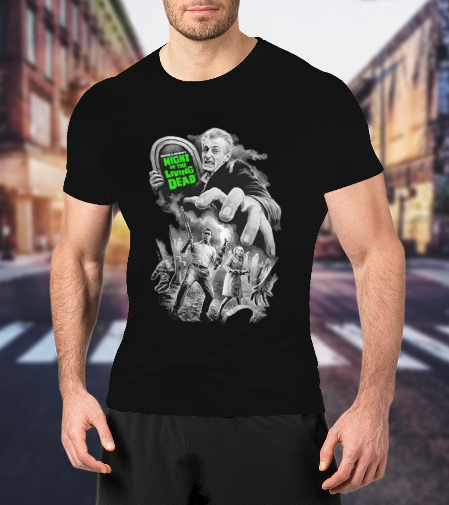 Fright Rags George A. Romero's Night Of The Living Dead Movie Zombies Graveyard Scene T-Shirt